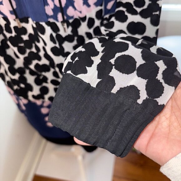 Diane Von Furstenberg DVF Mikino Pleated Neckline Smock Waist Dress - size 4 - Picture 14 of 15